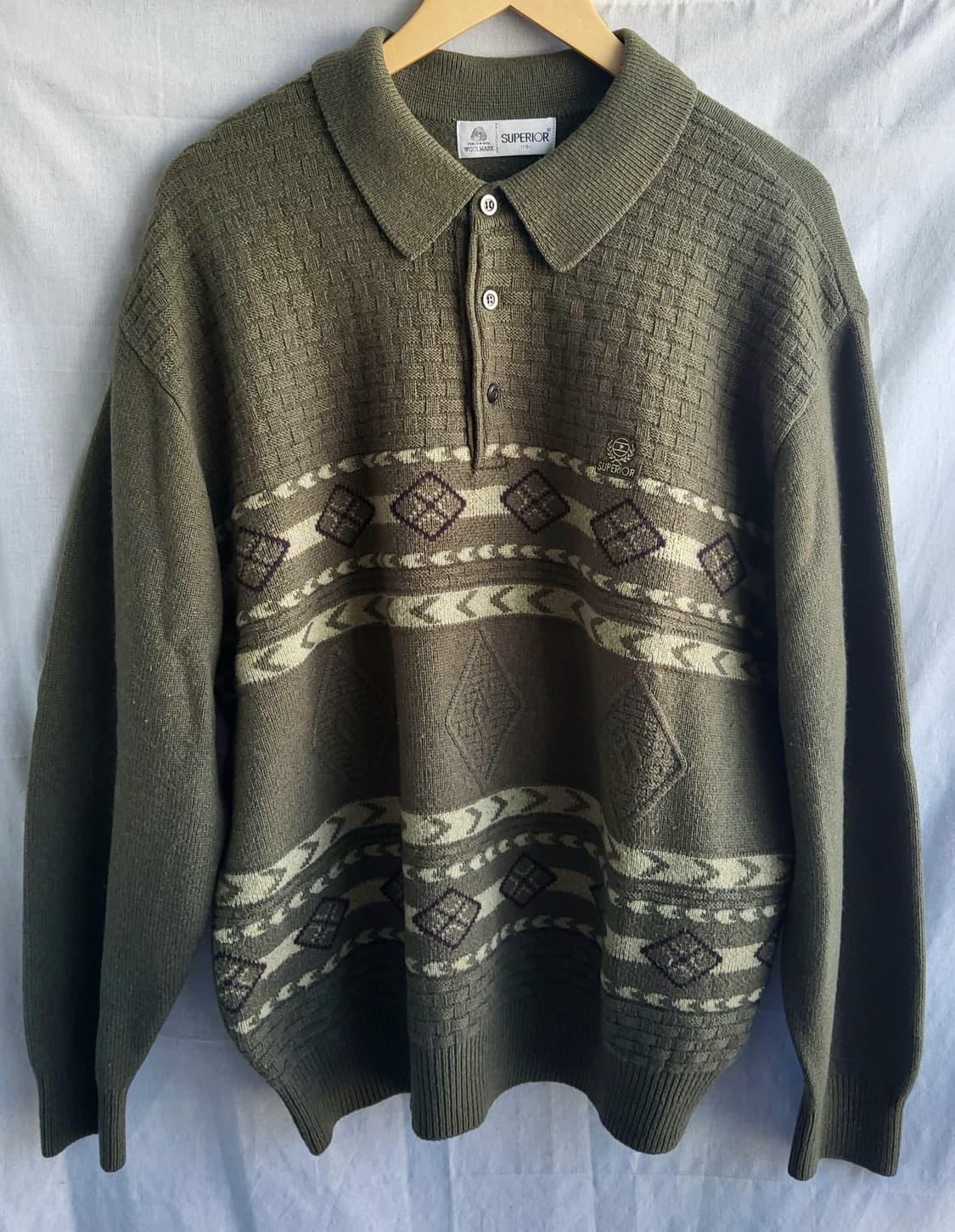 슈페리어 니트 카라티셔츠 남성용 110사이즈 상품이미지1