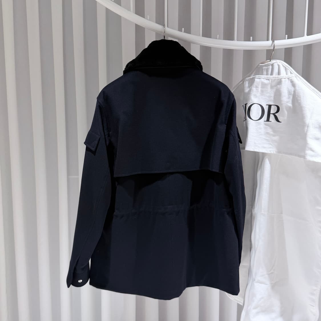 (S+ / 48) / 디올 시어링 퍼 캐시미어 블랙 자켓 상품이미지8