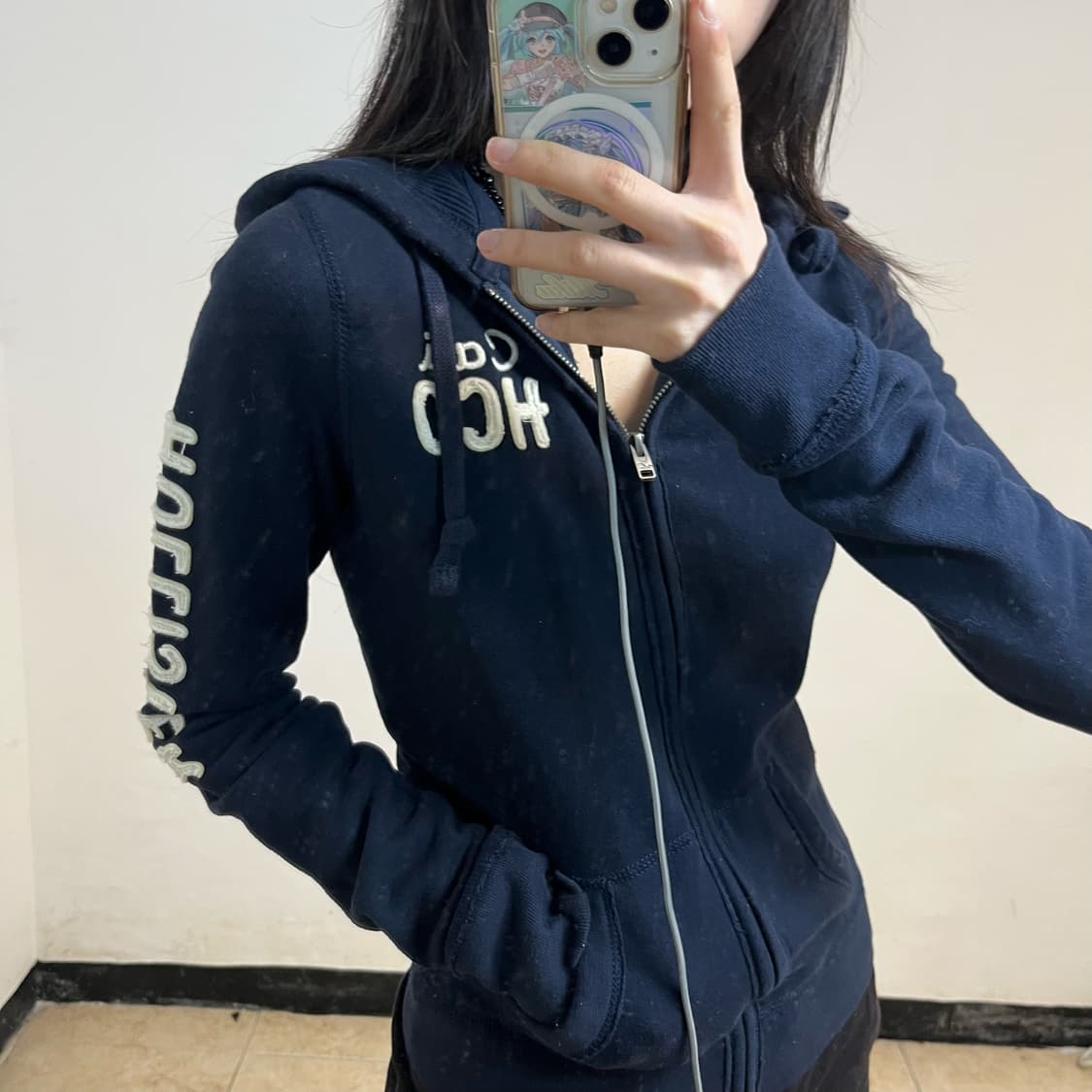 Hollister navy hoodie zip-up 상품이미지3