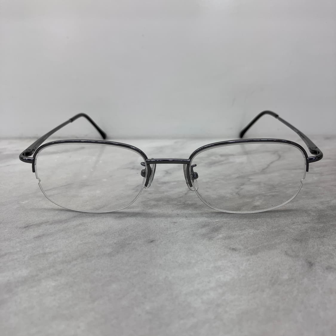 C72 EYESPAX 건메탈 소프트 스퀘어 반무테 안경 상품이미지6