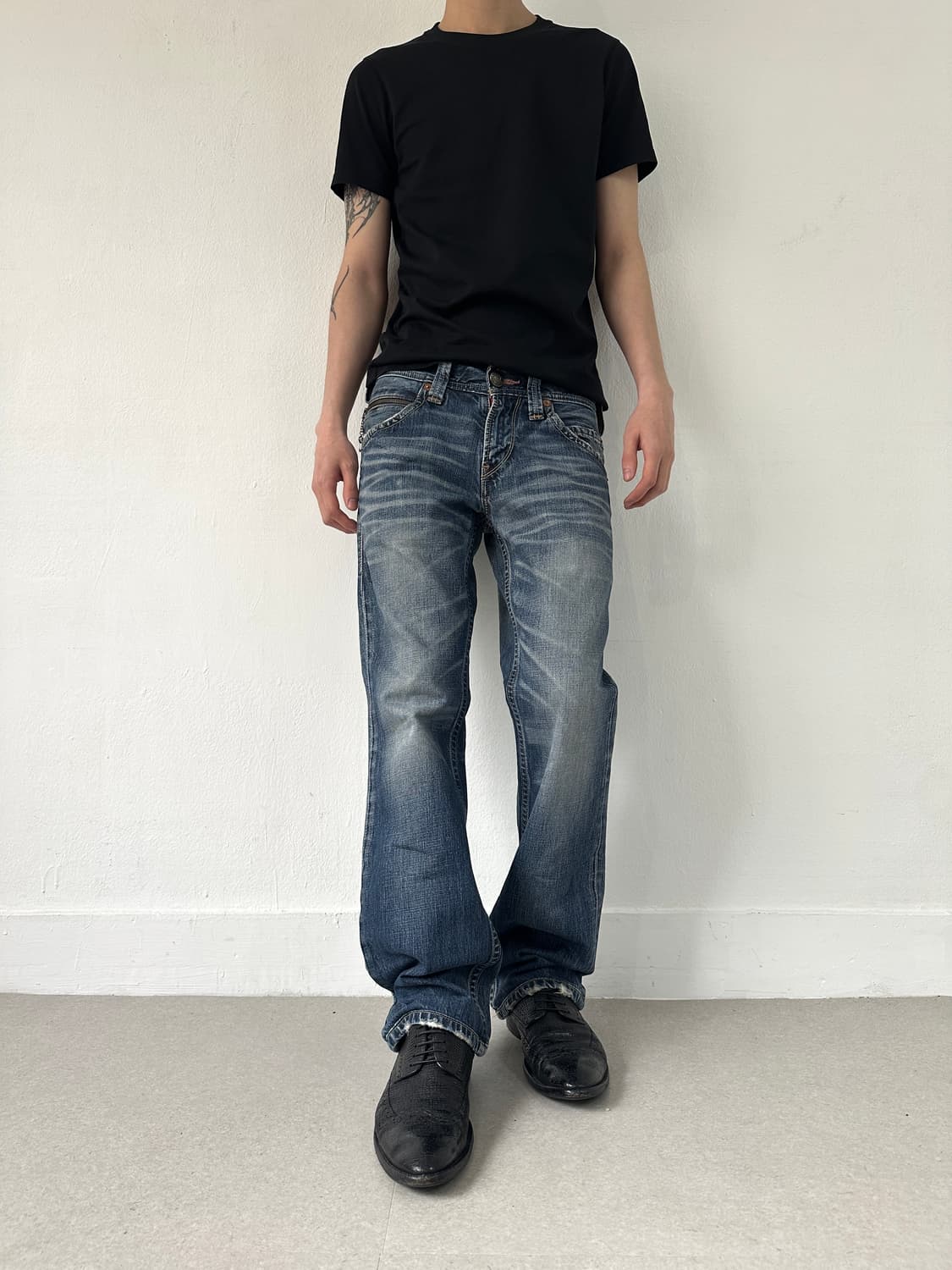 리바이스 507 젬스톤 워싱 블루 플레어진 상품이미지2