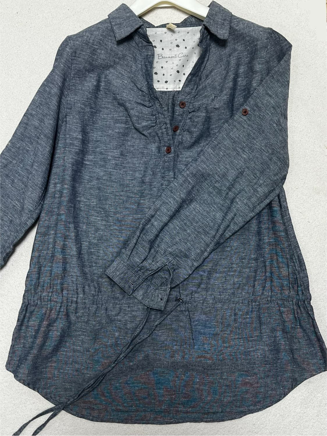 데님st 허리스트링 셔츠 블라우스 상품이미지2