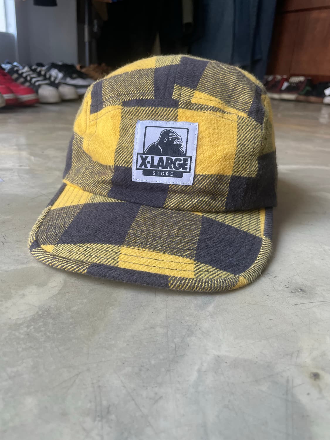 엑스라지 옐로우 체크 캠프캡 상품이미지1