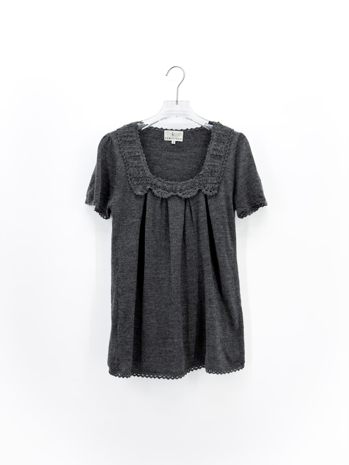 빈티지 레이스 반팔 레이어드 니트 상품이미지2