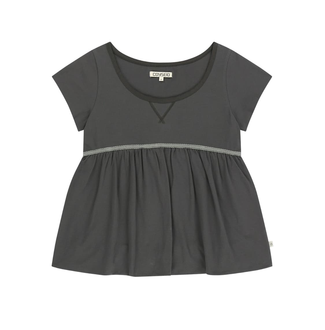 코이세이오 LACE BALLOON T-SHIRT DARK GREY 2 상품이미지1