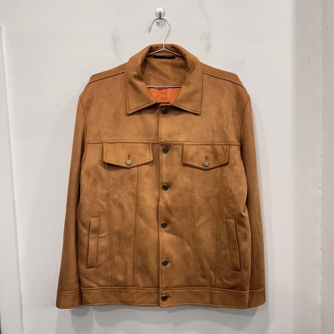 빈티지 로고 버튼 포켓 스웨이드 트러커자켓 상품이미지2