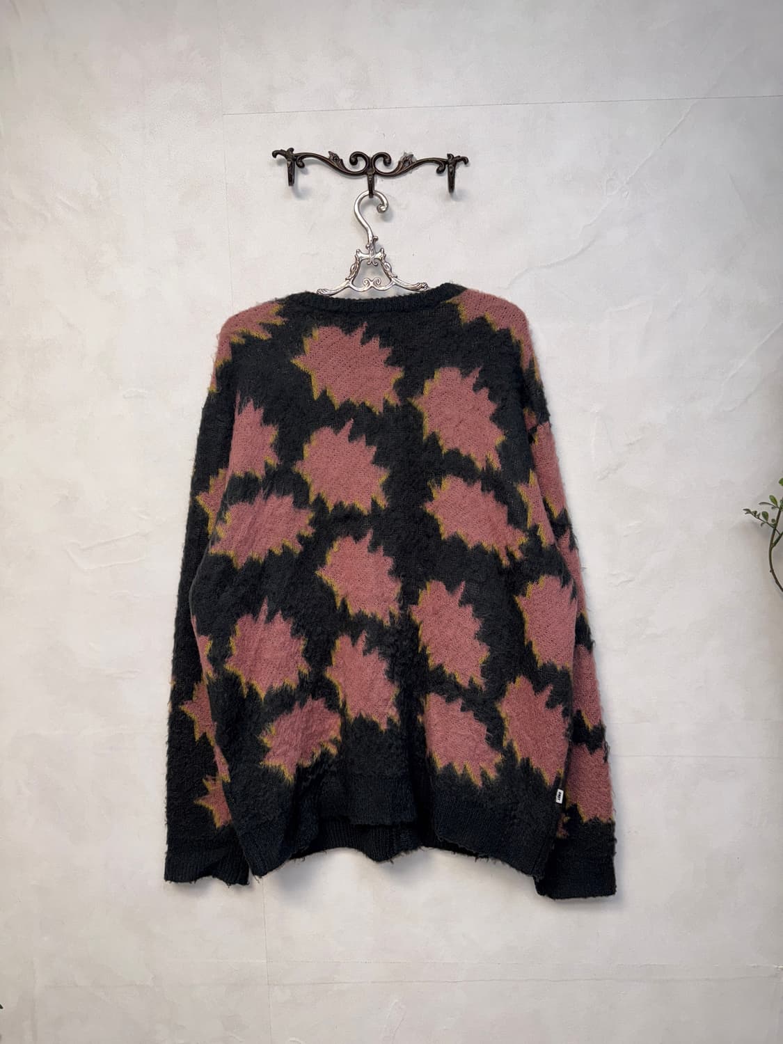 OBEY pink gray patterned over cardigan 상품이미지3