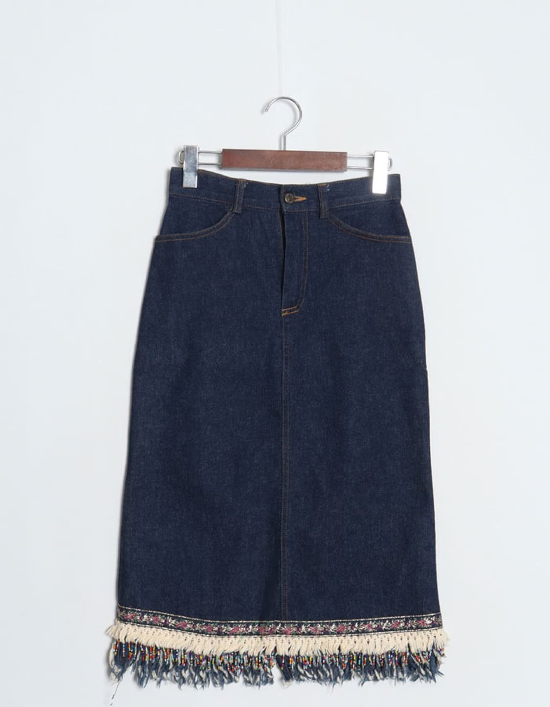 Kartica Blue Fringe Denim Skirt (26) 상품이미지1