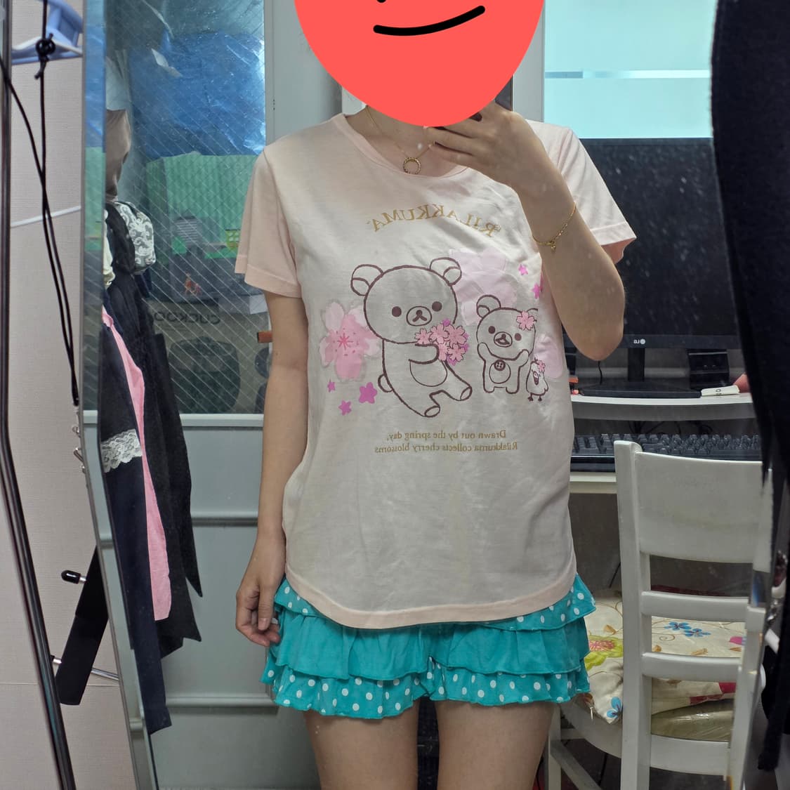 일본빈티지)블랙x핑크 꽃무늬 프릴 캉캉 큐롯팬츠 공겜여주오네히메갸루 상품이미지3
