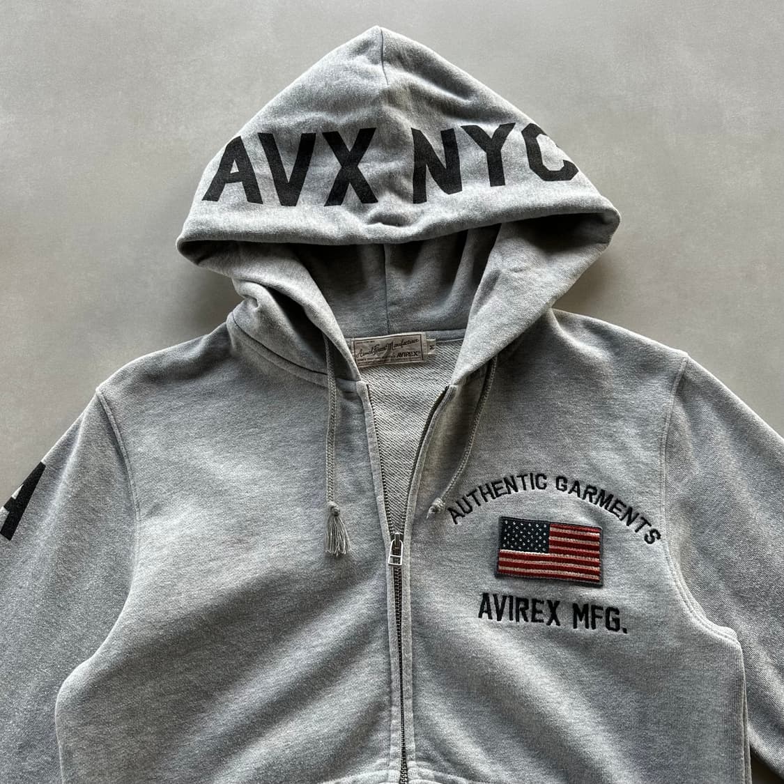 [M]아비렉스 AVIREX 스펠아웃 그레이 후드집업 상품이미지7