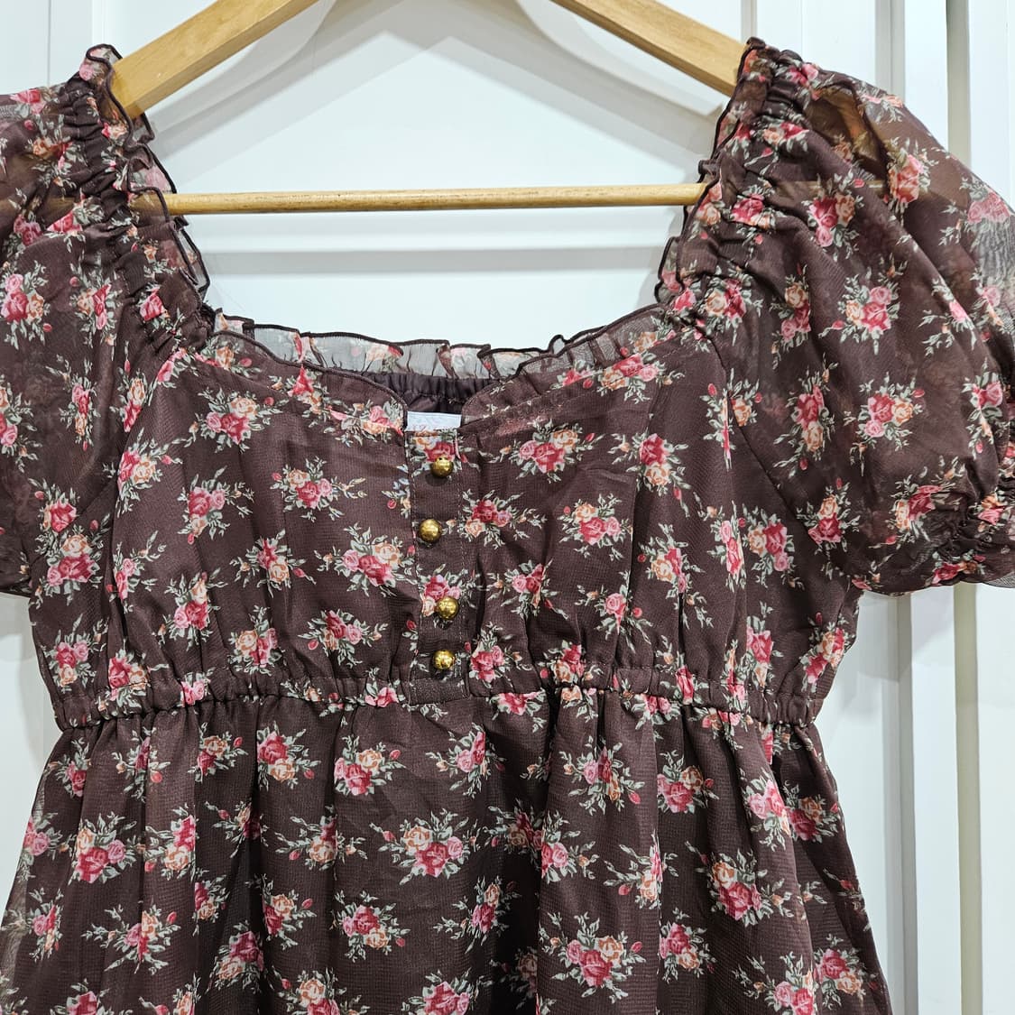 리즈리사 플라워 초코쉬폰 원피스 상품이미지2