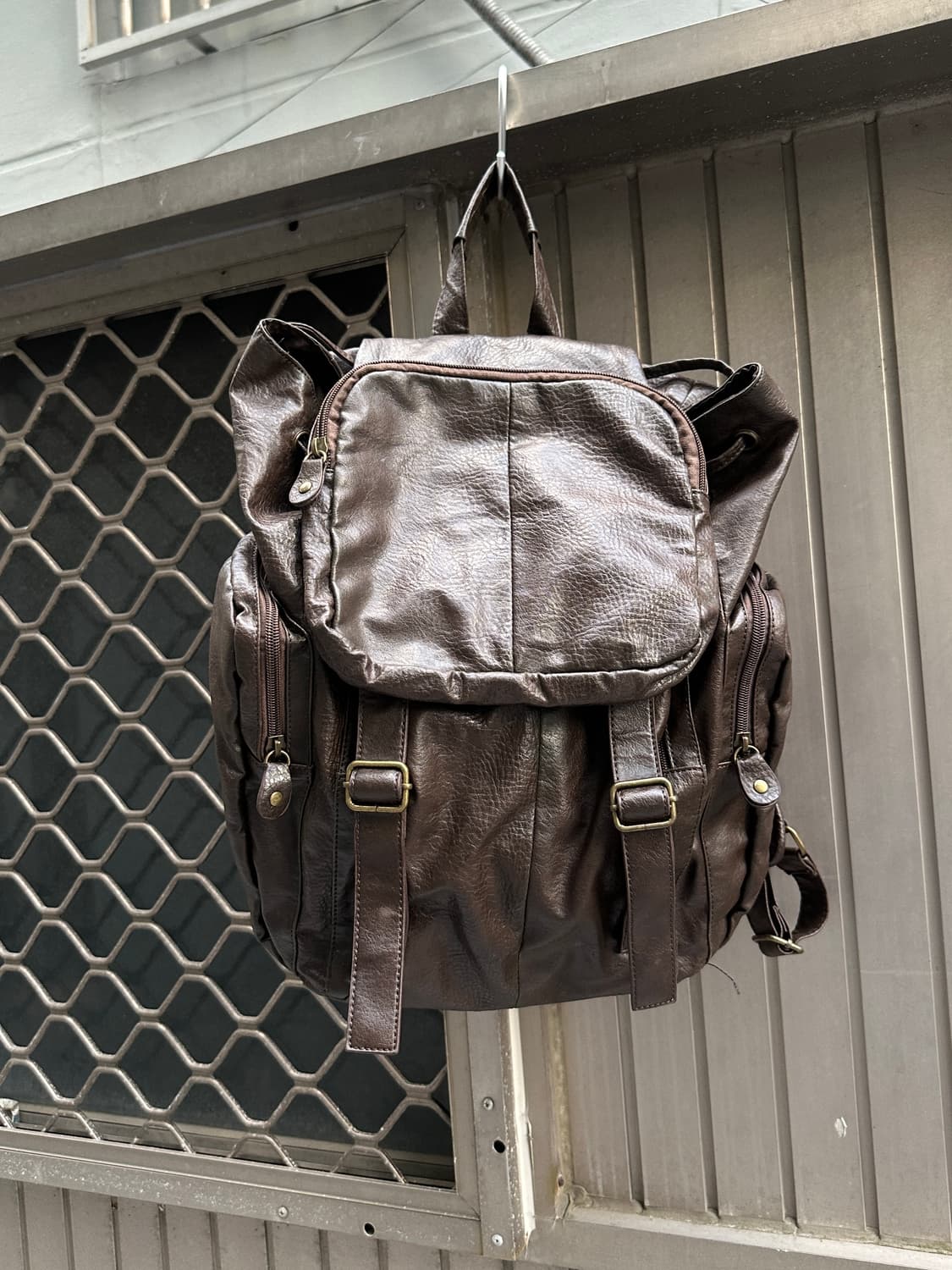 Vintage real leather multi pocket bag 상품이미지3