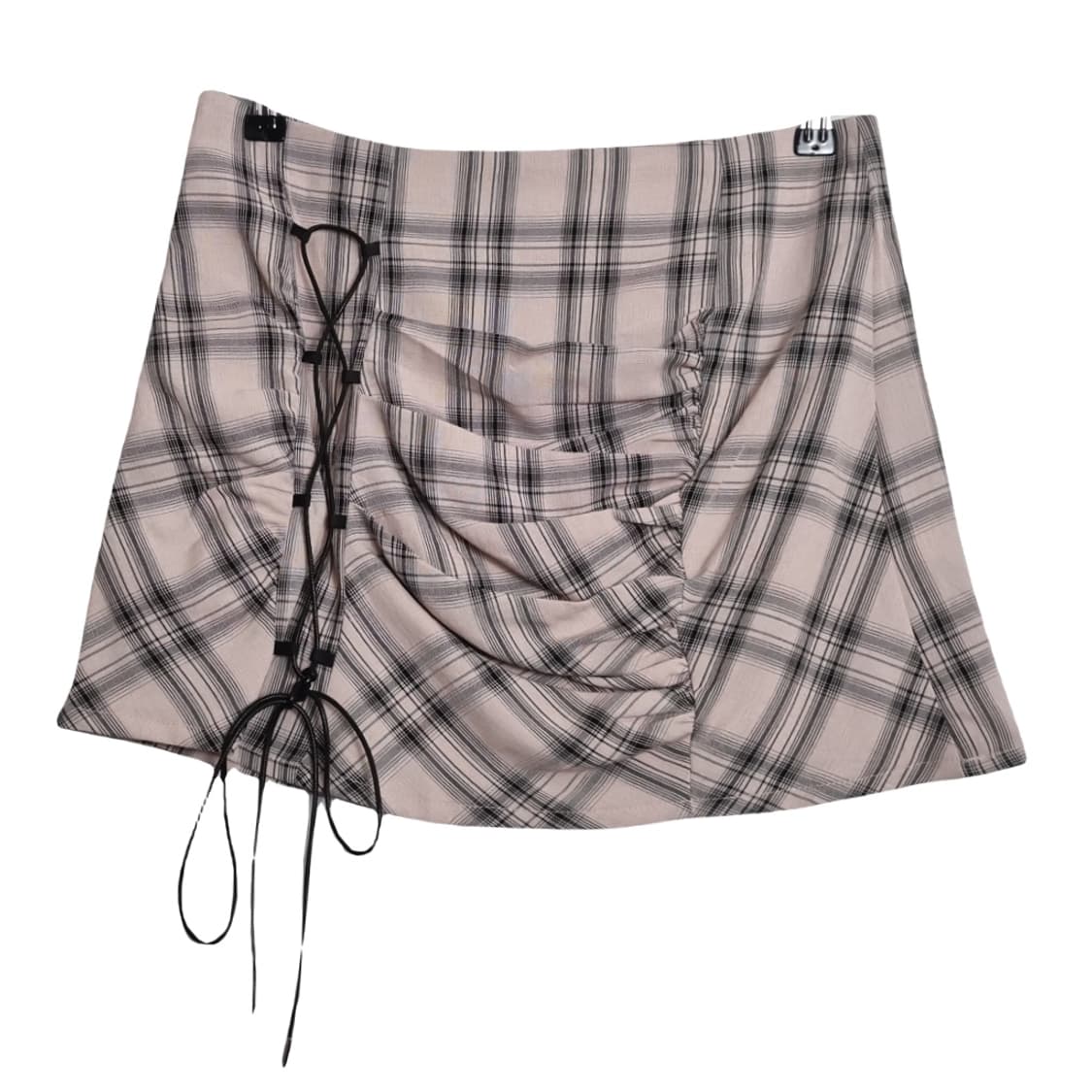 JPN 빈티지 체크 셔링 미니스커트 상품이미지1