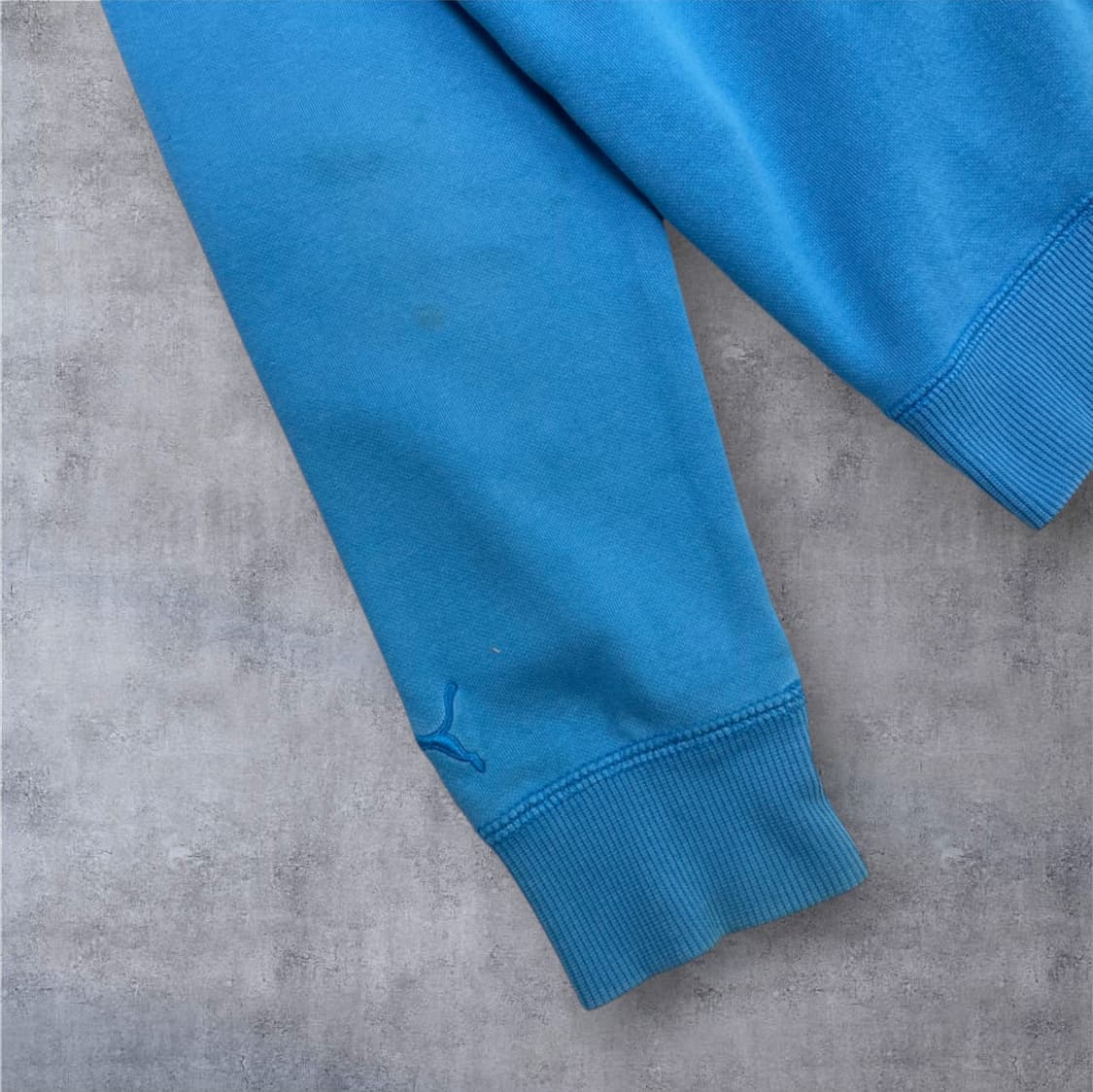 푸마 Puma 연블루 빅로고 자수 약기모 하이넥 집업 S 상품이미지8