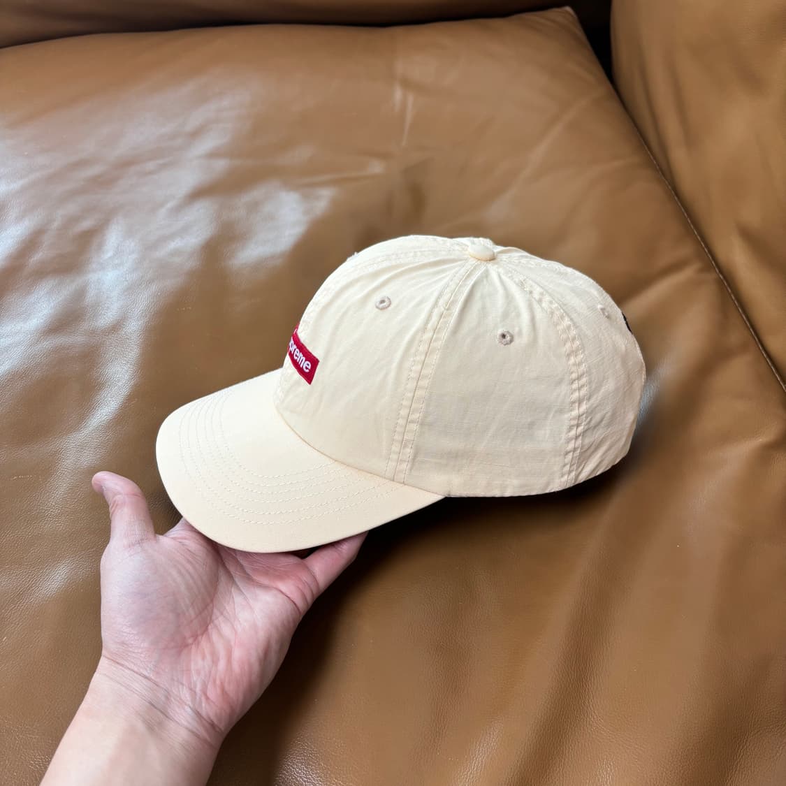 슈프림 6패널 볼캡 모자 22SS 코티드 리넨 내츄럴 상품이미지4