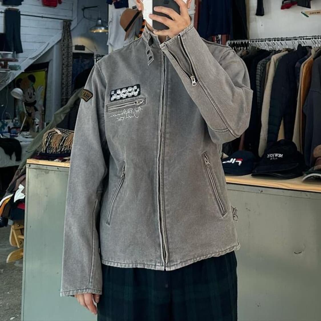 (착용컷) 싱글 라이더 자켓 (남성용 L) 상품이미지3