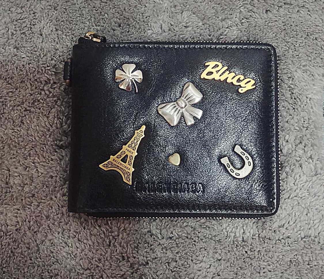발렌시아가BALENCIAGA 참장식 지퍼반지갑/블랙 상품이미지2