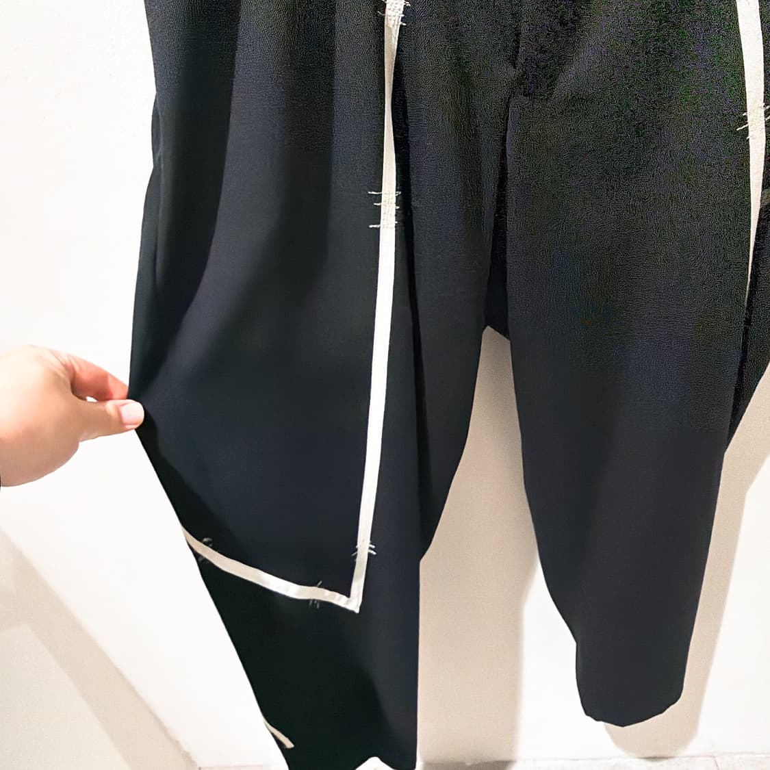 (정품/새상품) 요지 야마모토 뿌르 옴므 남성 블랙 테이핑 팬츠  상품이미지3