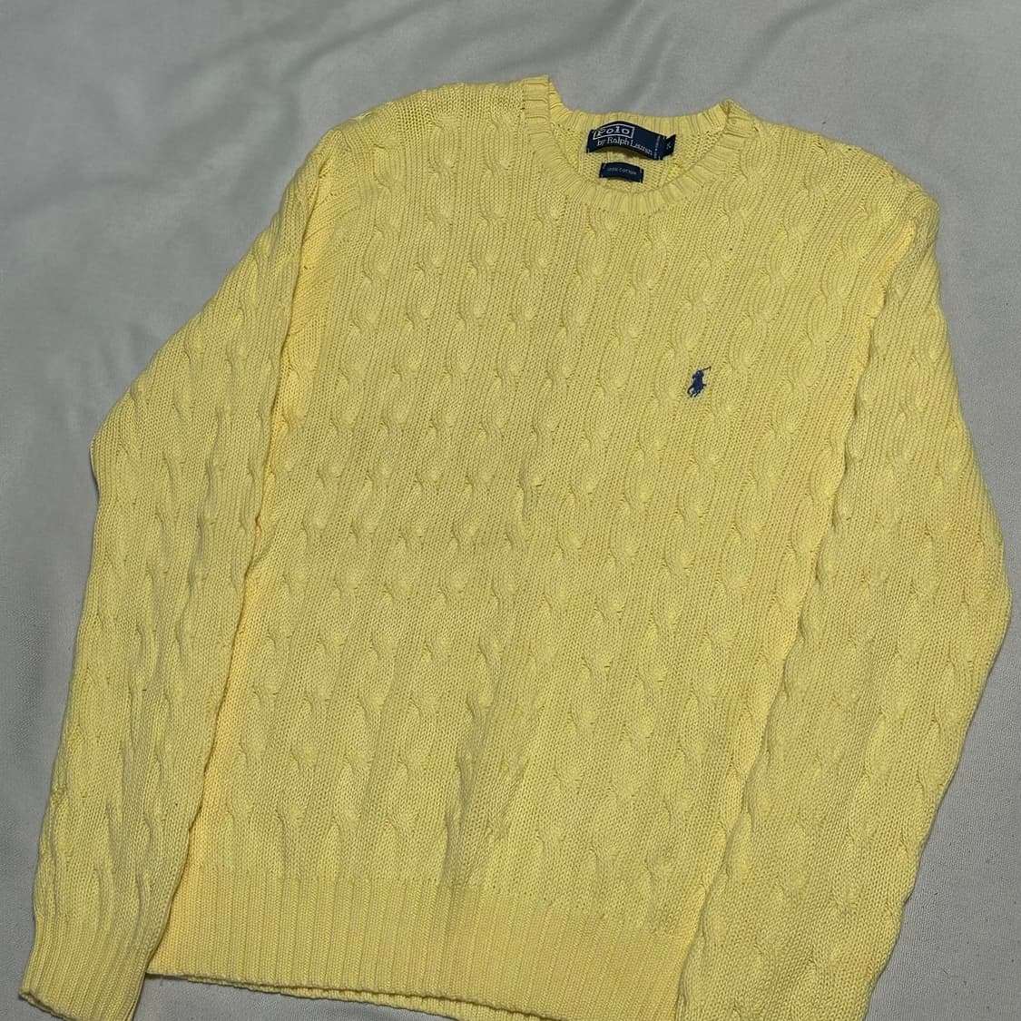 M 폴로랄프로렌 옐로우 케이블 코튼 니트 상품이미지1