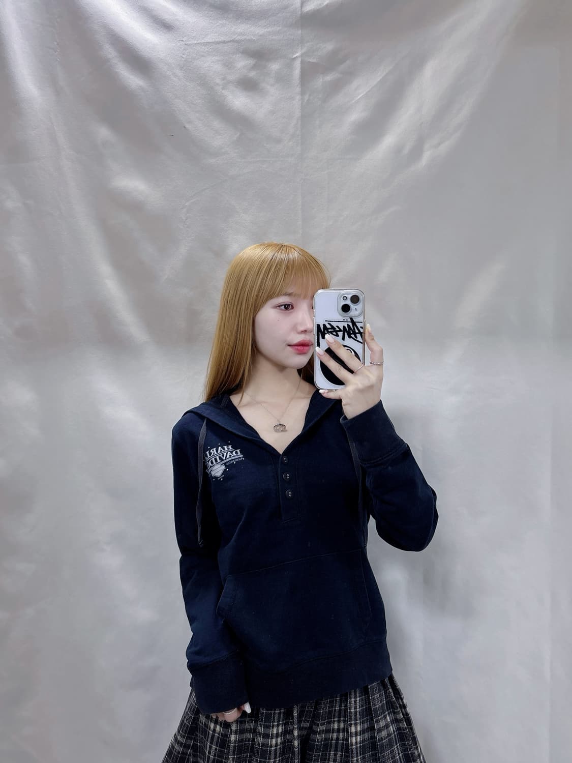 할리데이비슨 오픈카라 비즈 블랙 후드  상품이미지1