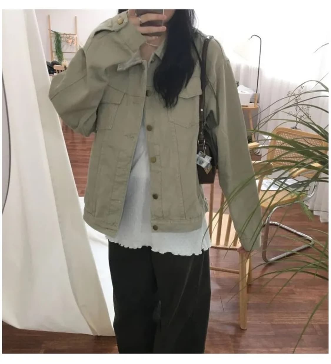 하나케 하우 워싱 루즈 코튼 트러커 자켓 상품이미지5