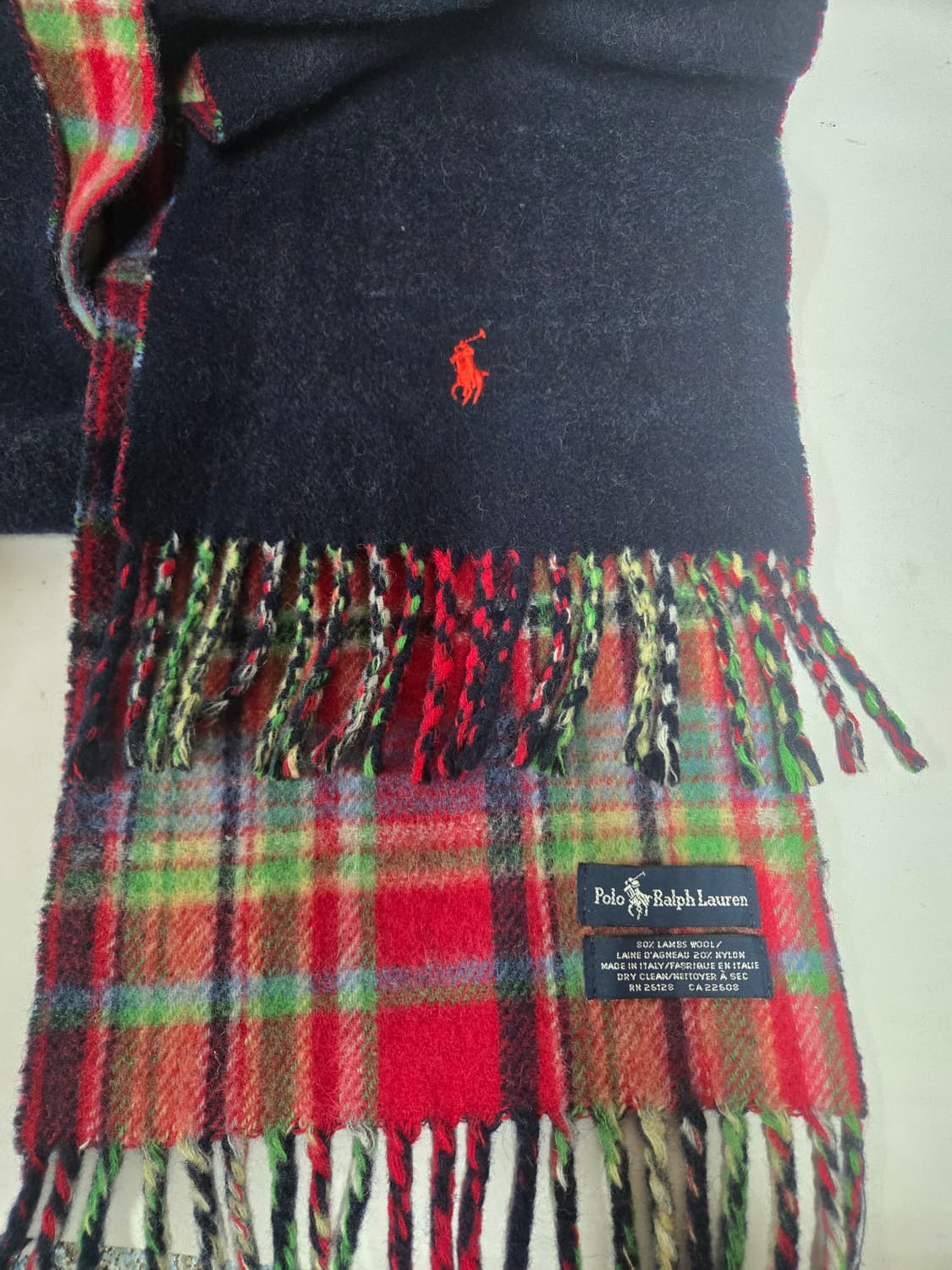 폴로 랄프로렌 양모 체크 목도리 상품이미지4