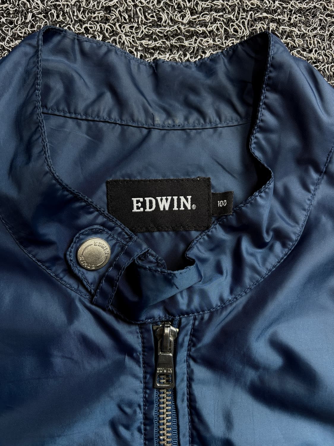 에드윈 나일론 블루 메탈 디테일 바이커 자켓 1502 상품이미지3
