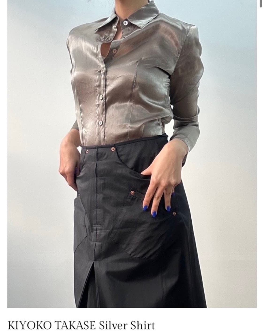 KIYOKO TAKASE 실버 슬림핏 셔츠 블라우스 상품이미지4