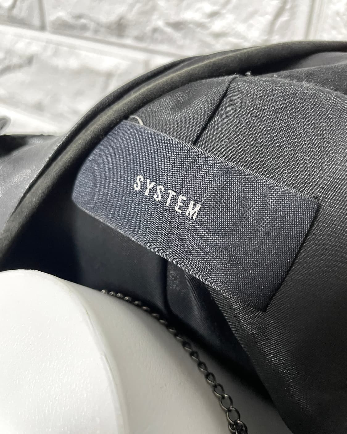 System 시스템 램스킨 사선집업 레더자켓 상품이미지8