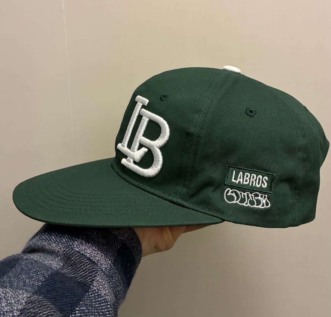 (F)라브로스 LT LB 자수 6패널 볼캡 모자 그린 상품이미지3