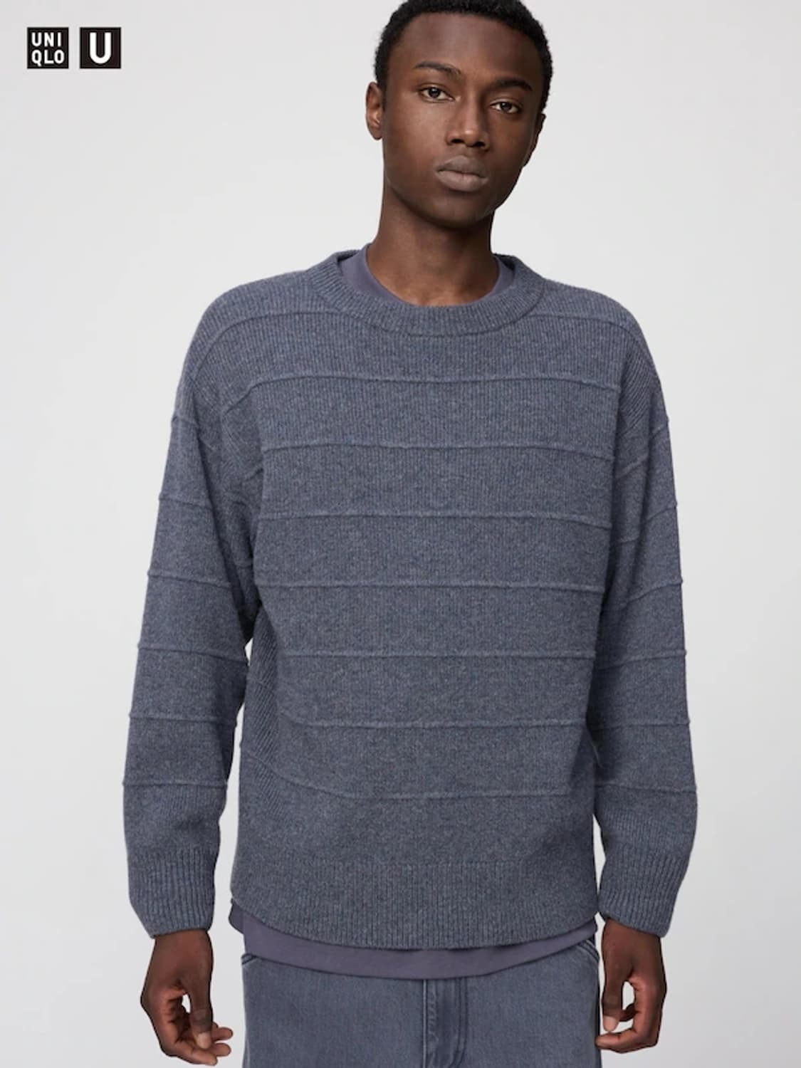 유니클로 U 램스울 크루넥 스웨터 그레이 L 상품이미지1