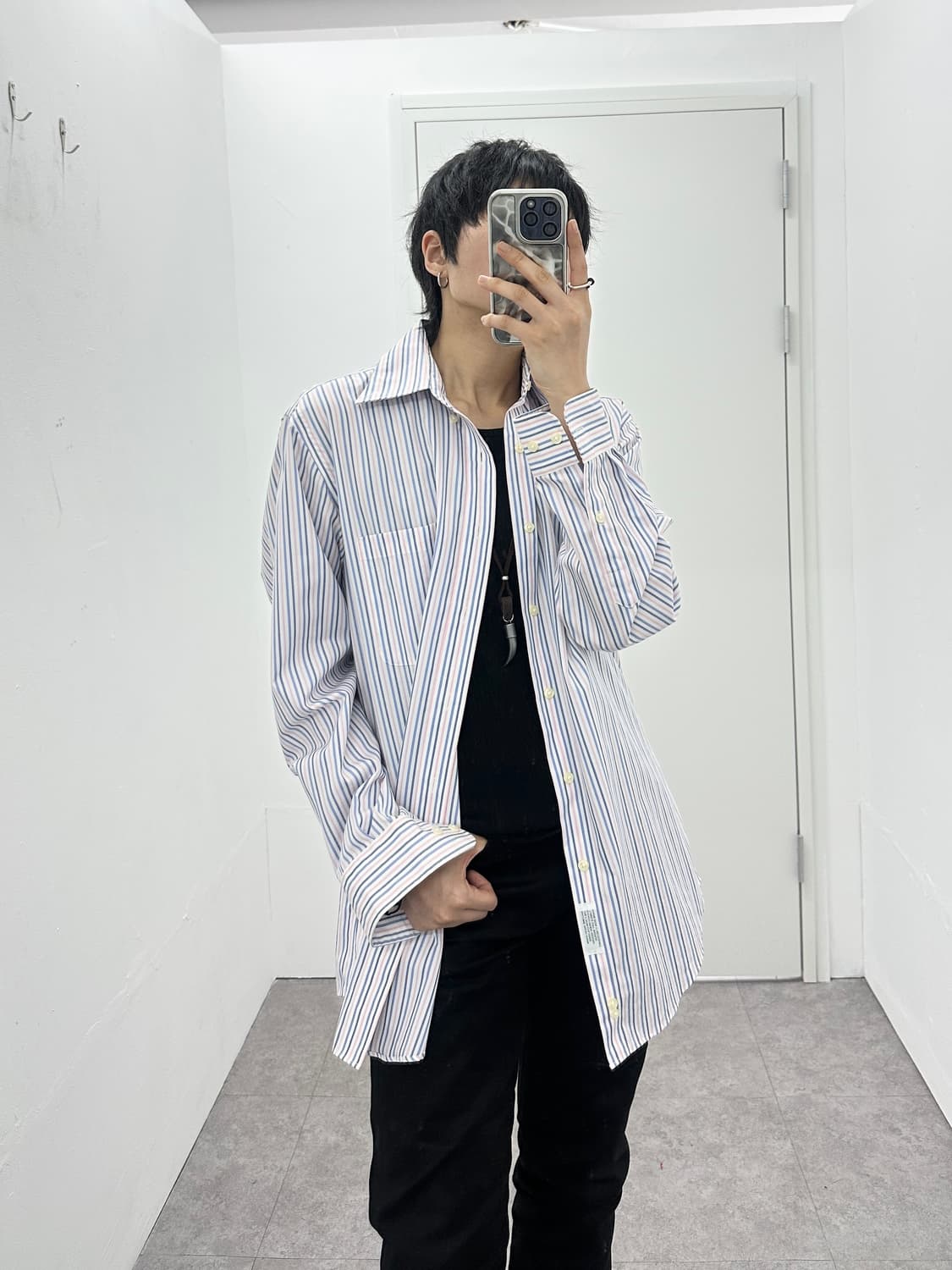 KIRKLAND stripe blue pink shirts 상품이미지1
