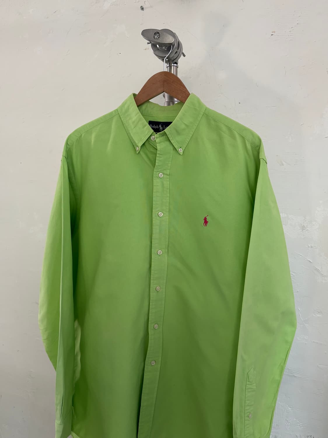 Polo 폴로 랄프로렌 네온그린 옥스포드 오버사이즈 셔츠 상품이미지3