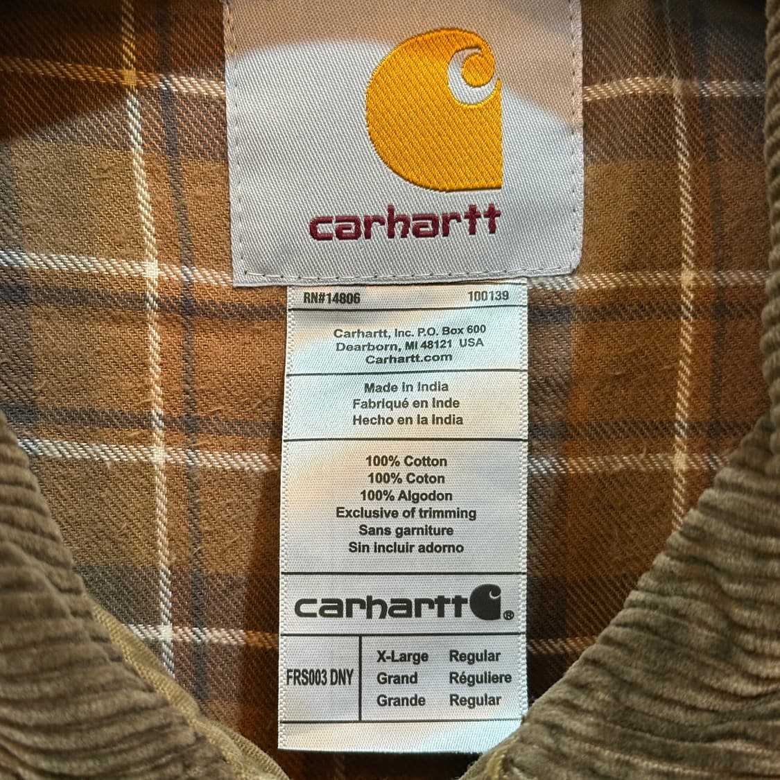 칼하트 안감 플란넬 덕 초어 자켓  상품이미지3