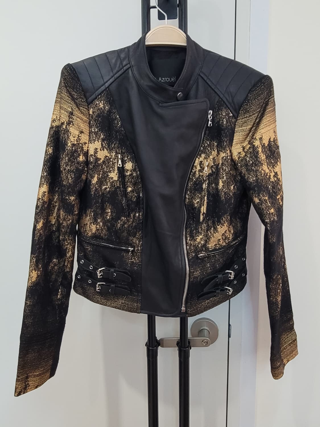 뉴욕 디자이너 브랜드 이갈 아즈로엘 블랙/골드 바이커 자켓 4사이즈 상품이미지4