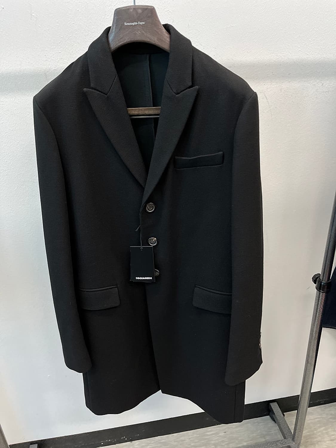 105) 디스퀘어드 블랙 싱글 울코트  상품이미지2