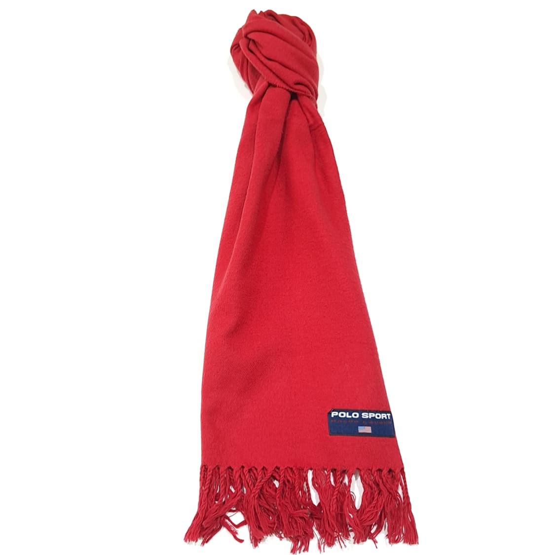 MX615 폴로 90s 프랑스판 코튼 성조기패치 레드 머플러 목도리 상품이미지3