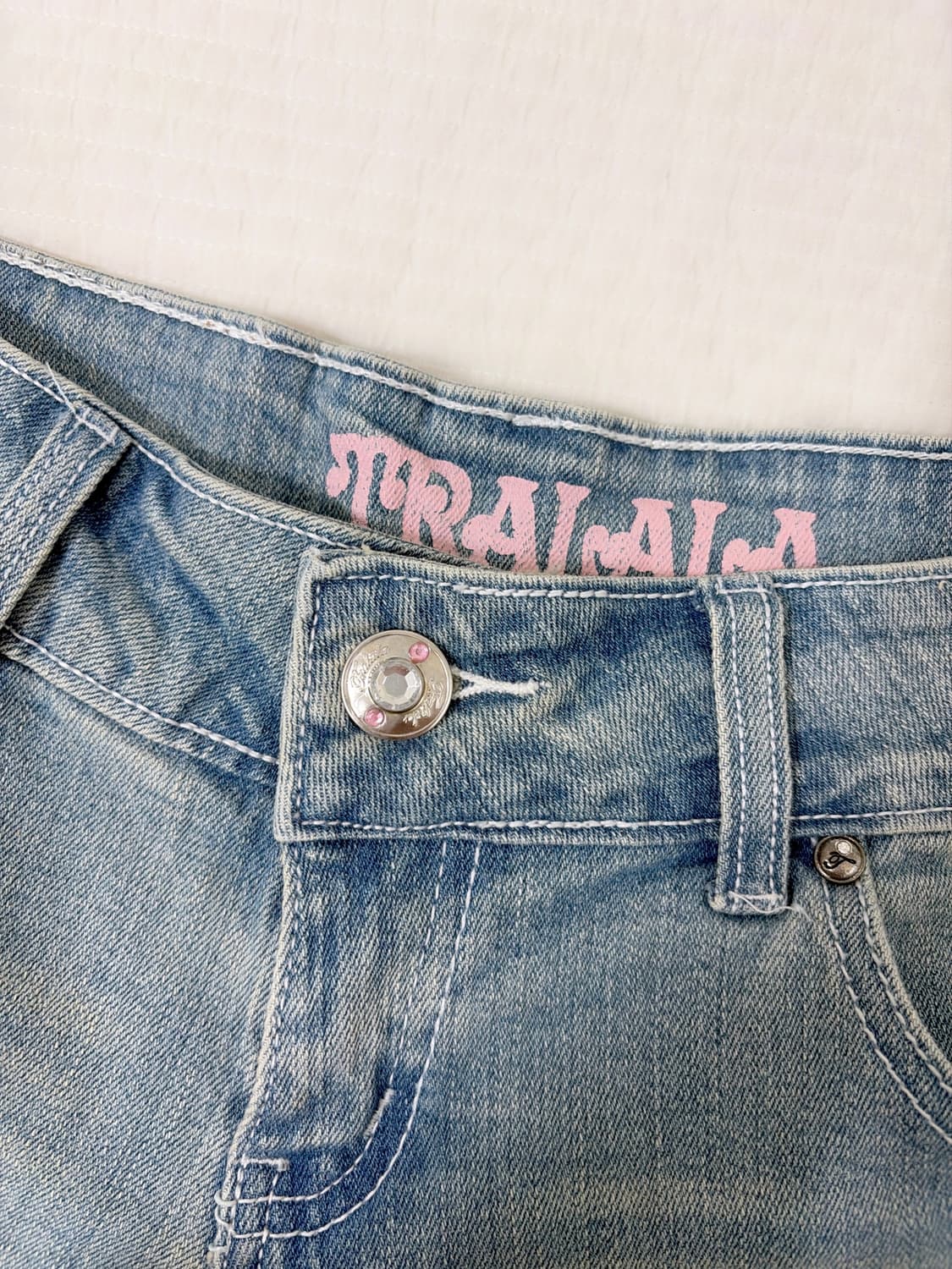 리즈리사 트랄라라 히메갸루 레이스 데님 팬츠 라떼갸루 히메카지 상품이미지3