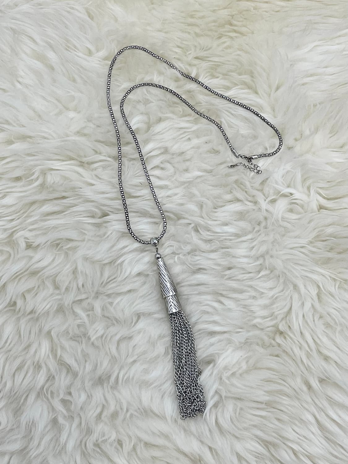 실버 드롭 체인 네크리스 상품이미지3