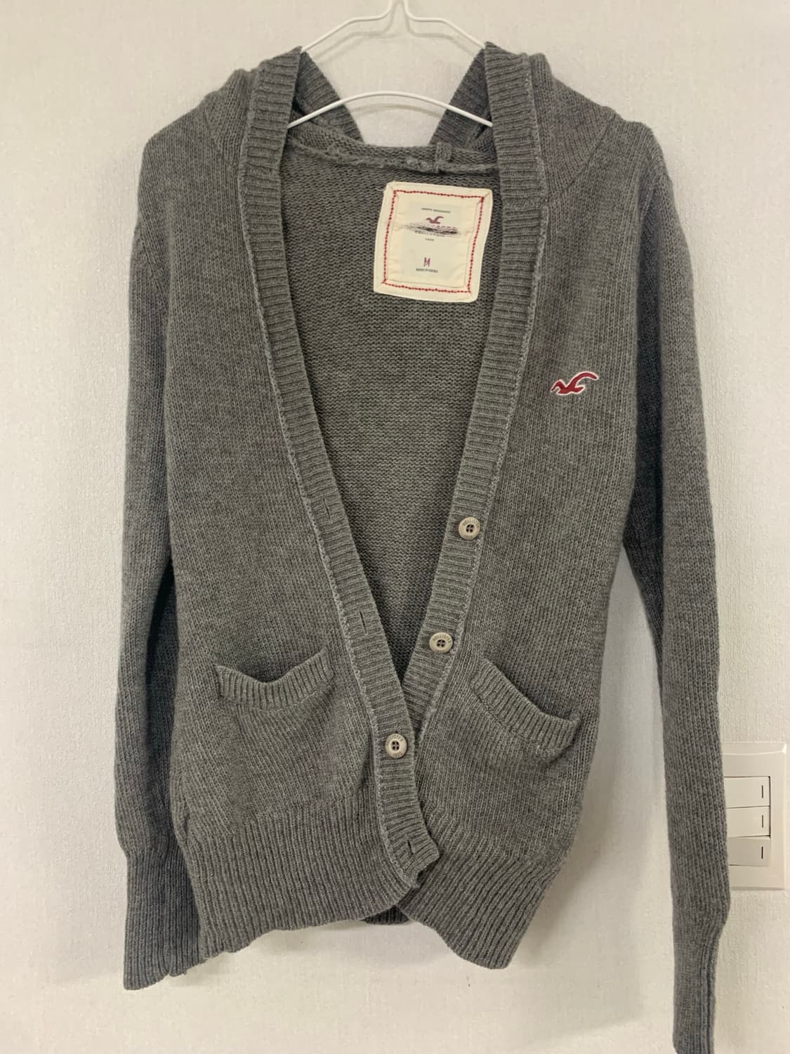 홀리스터 후드가디건 ,M,그레이 상품이미지5