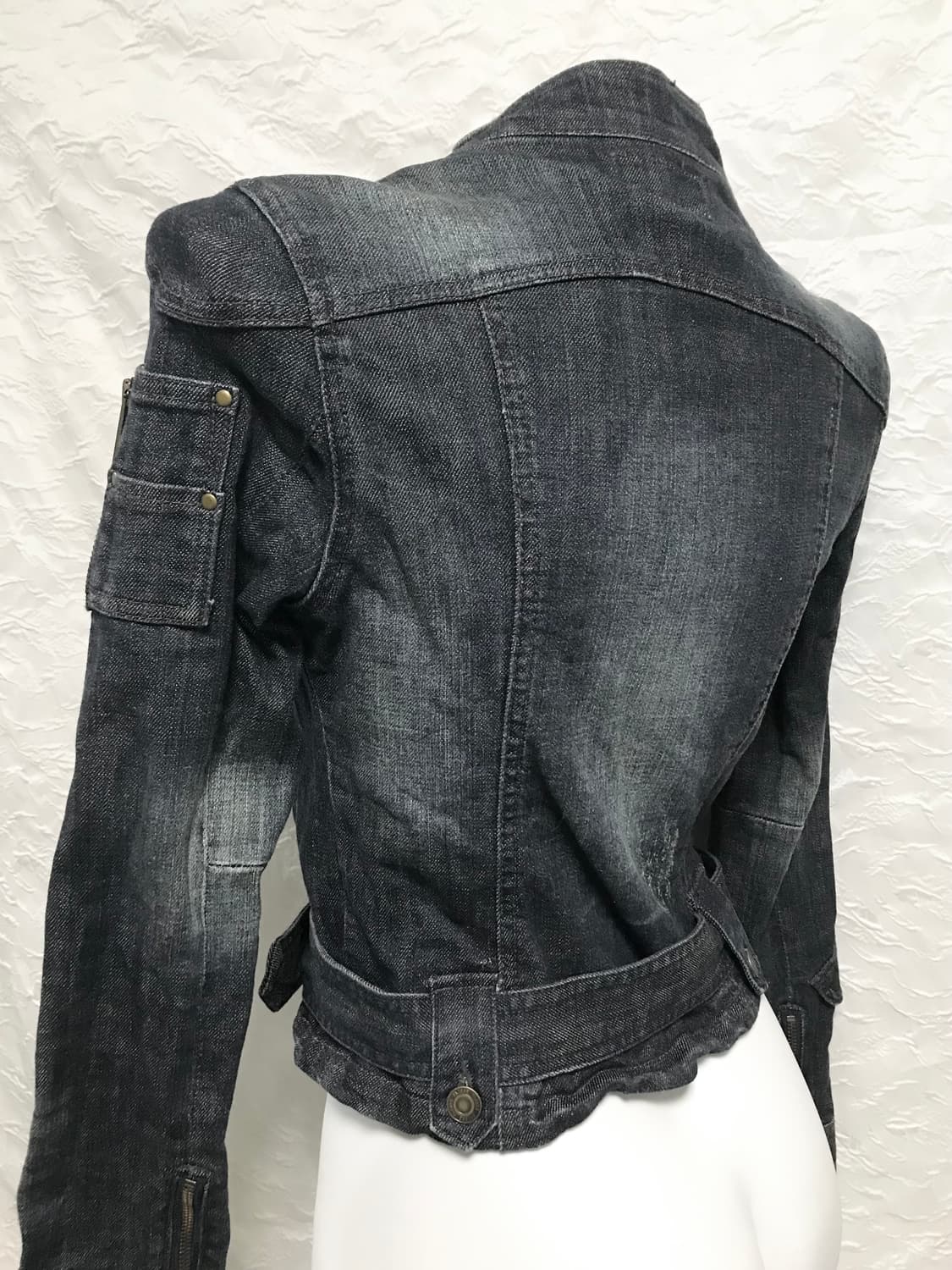 빈티지 00s y2k 카고 포켓 바이커 데님 자켓 상품이미지3