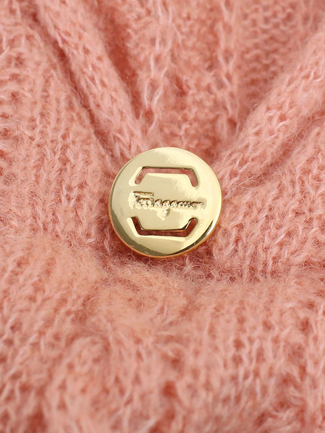 페라가모 Ferragamo 모헤어 핑크 꽈배기 니트 베스트 상품이미지2