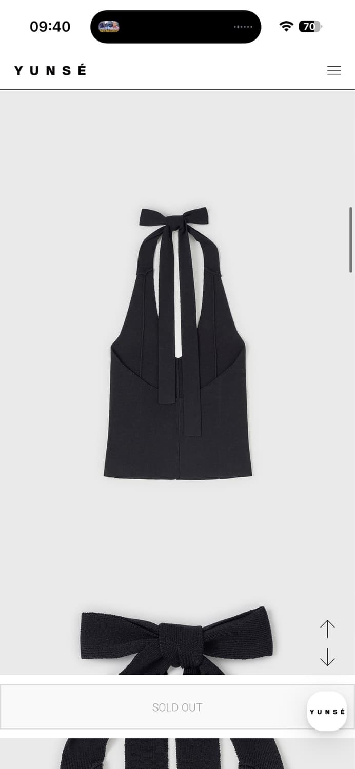 yunse strap halter knit 윤세 스트랩 홀터 니트 블랙  상품이미지3
