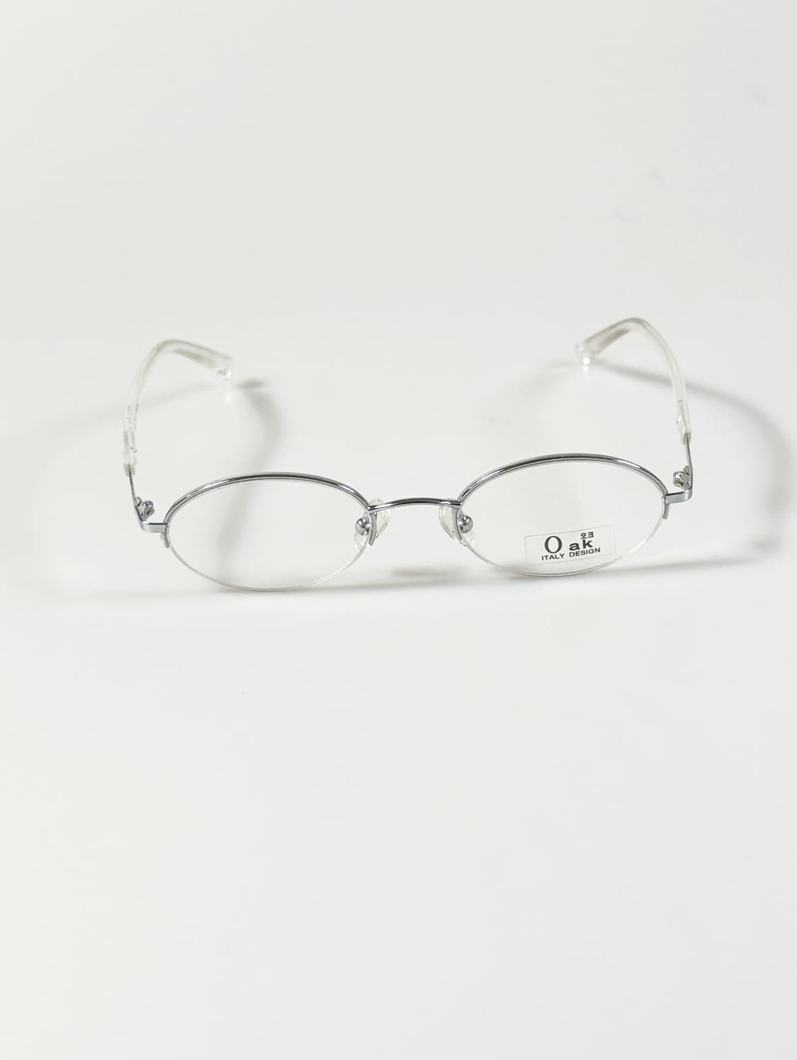 90s OAK 실버 오벌 반무테 메탈 프레임 빈티지 안경 상품이미지2