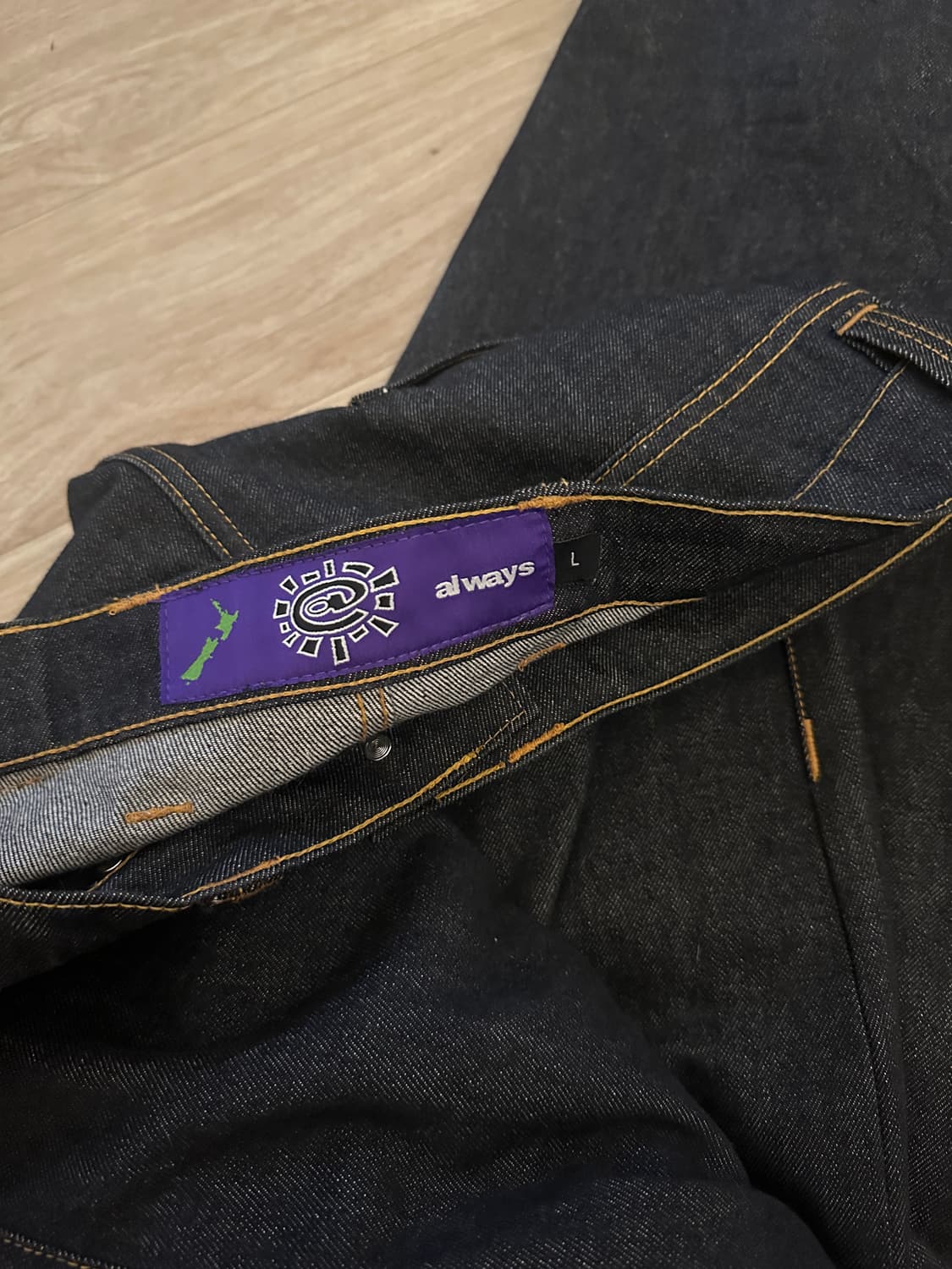 Always(올웨이즈) 로고 생지 데님 팬츠 상품이미지2