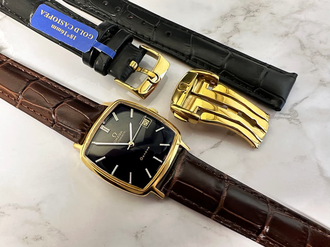 빈티지 오메가 남성 블랙 금장 1012 오토매틱 시계 상품이미지4