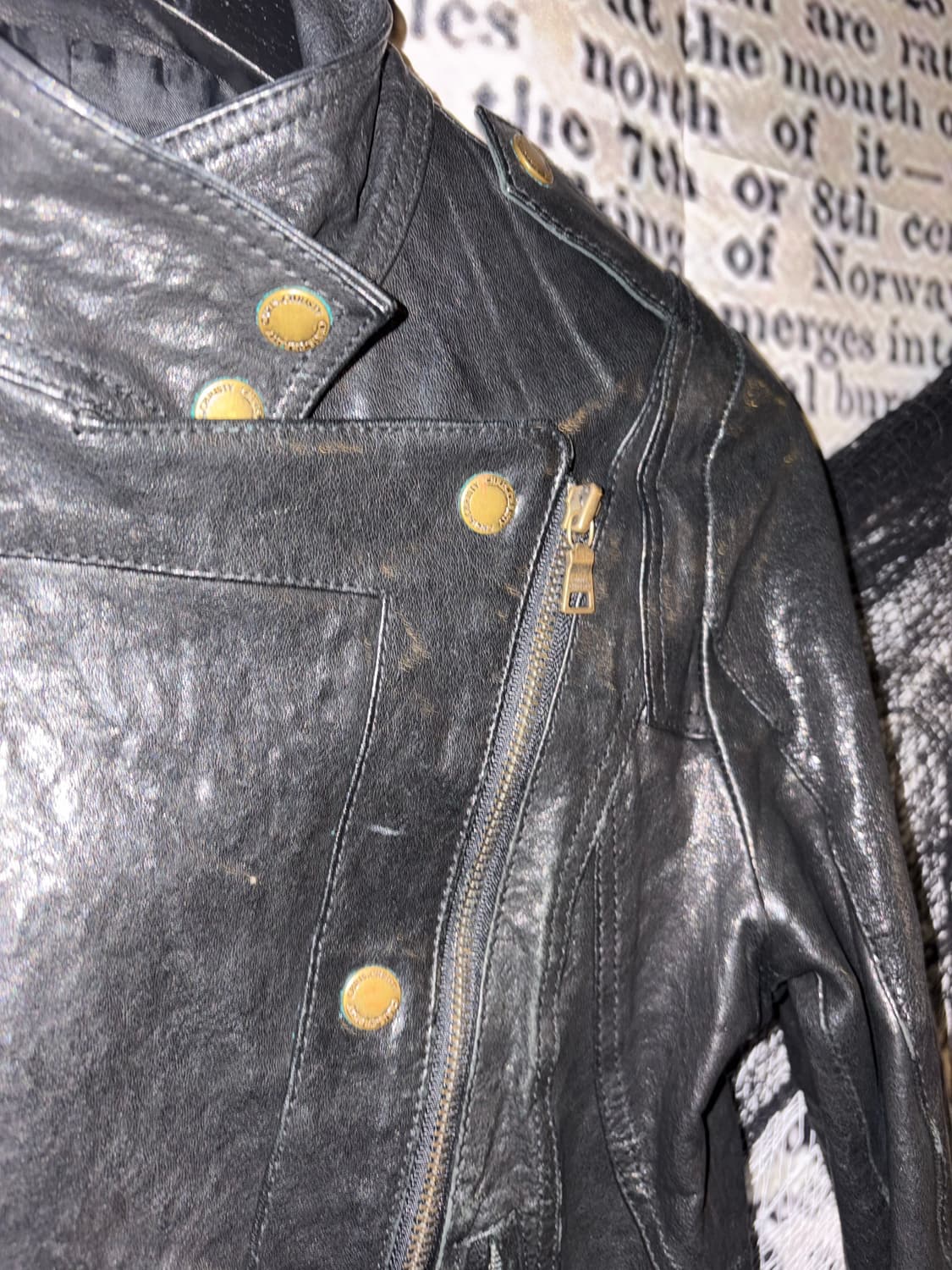 Lambskin Distressed Rider Jacket  상품이미지3