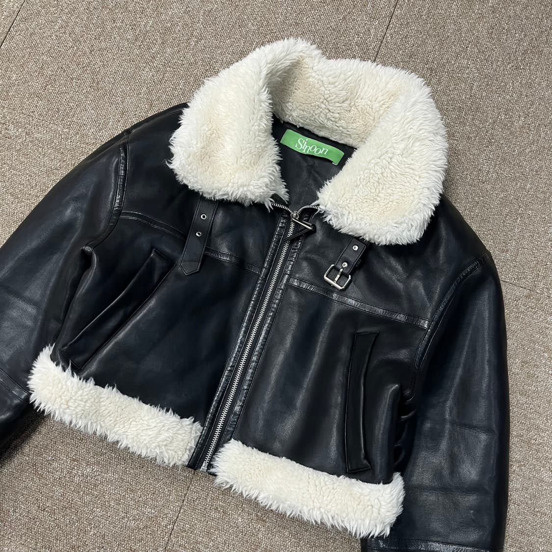 시눈 크롭 무스탕 상품이미지3