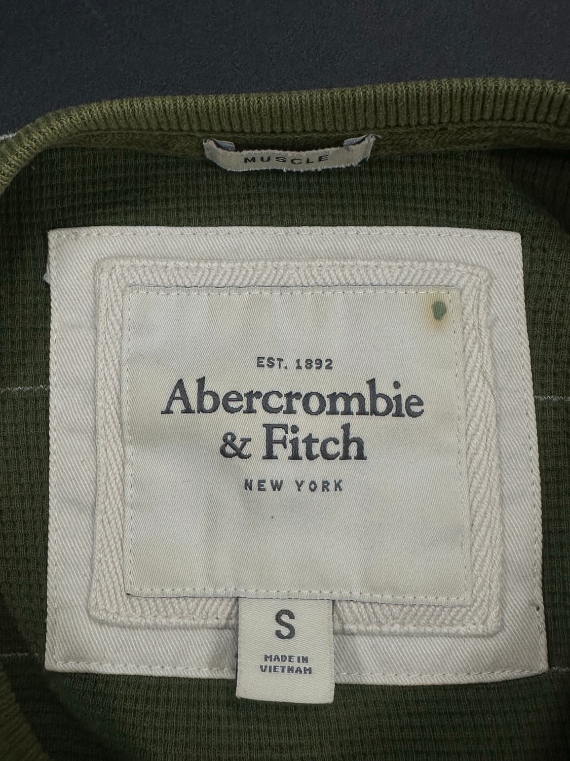  아베크롬비 Abercrombie 올리브그린 스트라이프 니트 롱슬리브 상품이미지6