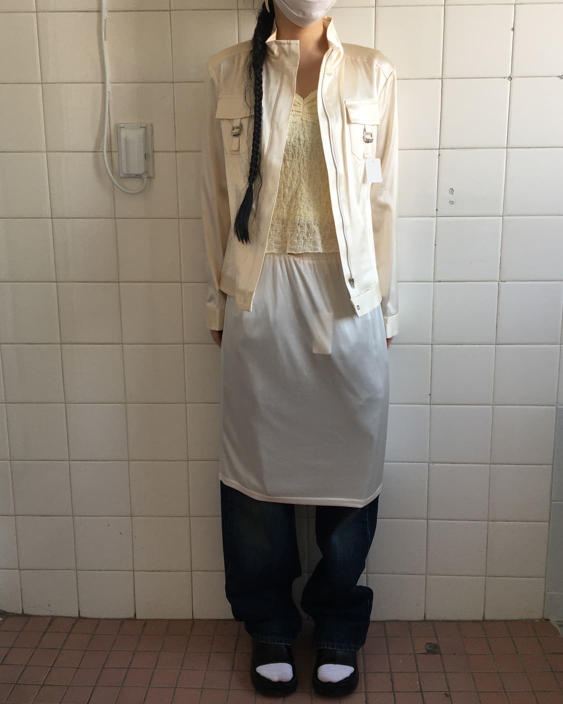 Pocket point glossy high neck zip up 상품이미지5